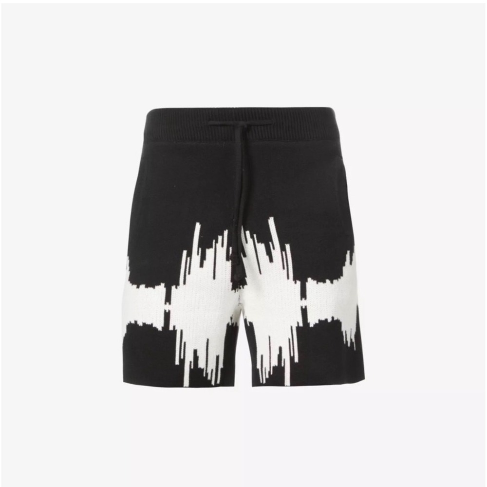 Keiser Clark Soundwave Graphic Knit Shorts Black White XXL Designer Streetwear